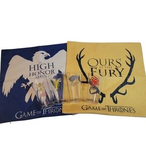 Game Of Thrones Bundle Pint Glasses + Decorative Pillow Cases